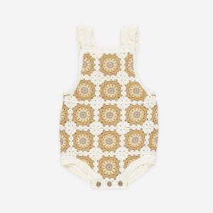 RYLEE + CRU Crochet Romper || Marigold Daisy 12-18 months